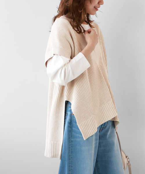 JOURNAL STANDARD relume(ジャーナルスタンダード レリューム)の「《追加》製品染めVネックベスト(ベスト・レディース・アイボリー/チャコールグレー/イエロー/グレー・FREE)」の6枚目の写真