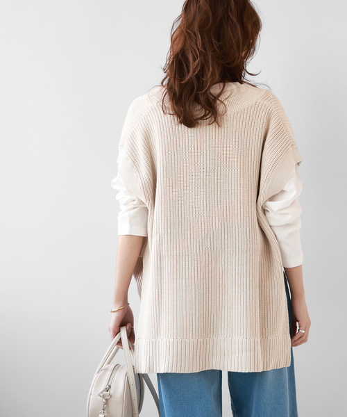 JOURNAL STANDARD relume(ジャーナルスタンダード レリューム)の「《追加》製品染めVネックベスト(ベスト・レディース・アイボリー/チャコールグレー/イエロー/グレー・FREE)」の7枚目の写真