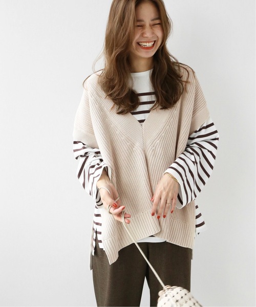 JOURNAL STANDARD relume(ジャーナルスタンダード レリューム)の「《追加》製品染めVネックベスト(ベスト・レディース・アイボリー/チャコールグレー/イエロー/グレー・FREE)」の11枚目の写真