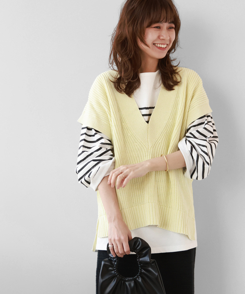 JOURNAL STANDARD relume(ジャーナルスタンダード レリューム)の「《追加》製品染めVネックベスト(ベスト・レディース・アイボリー/チャコールグレー/イエロー/グレー・FREE)」の22枚目の写真