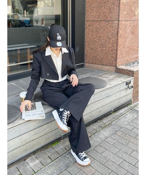 EVRIS（エヴリス）の「ショートレングスジャケット【セットアップ着用可能】（テーラードジャケット・レディース・パープル/ブラック/グレー・FREE）」の17枚目の写真