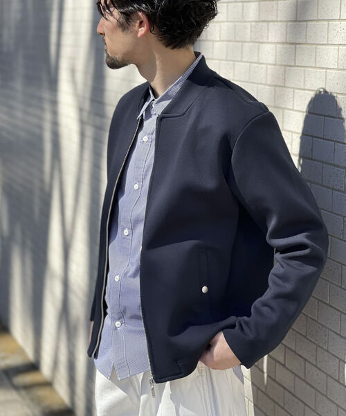 NOLLEY'S goodman(ノーリーズグッドマン)の「ダンボールニット MA-1ブルゾン ジャケット(ブルゾン・メンズ・グレイッシュベージュ/ネイビー/ベージュ・L/XL/M/S)」の9枚目の写真