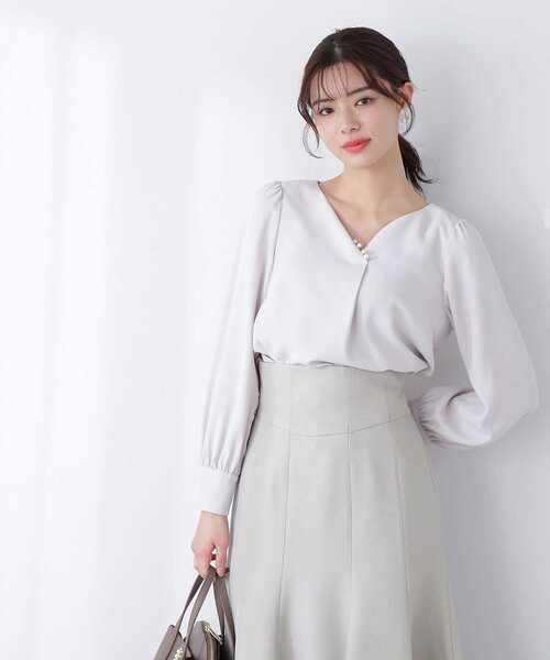 PROPORTION BODY DRESSING（プロポーションボディドレッシング）の「パールカットブラウス / 1213110305（シャツ/ブラウス・レディース・グレー/カーキ/ダークグレー・MEDIUM/SMALL）」の8枚目の写真