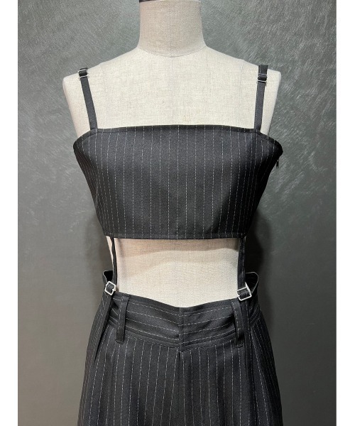 PAGEBOY（ページボーイ）の「CORE / ストライプビスチェオールインワン（つなぎ/オールインワン・レディース・ブラック/グレー・FREE）」の18枚目の写真