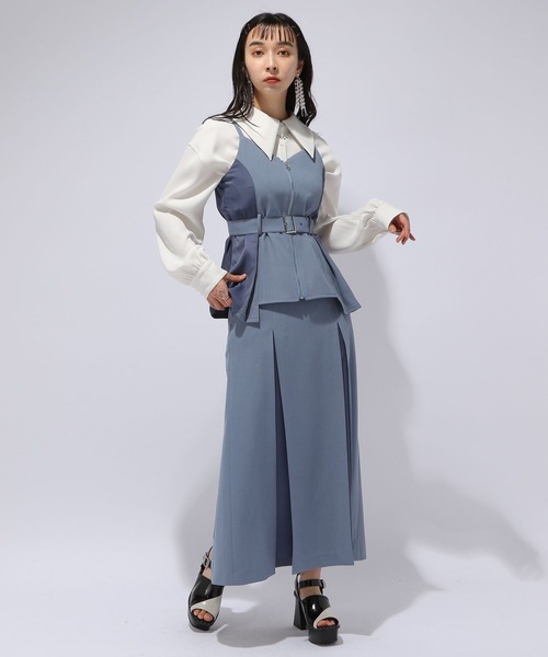 HARE(ハレ)の「リネンタッチハイショクビスチェ(HARE)(ベスト・レディース・ブラック/ブルー/ブラック系その他/ブルー系その他・FREE)」の9枚目の写真