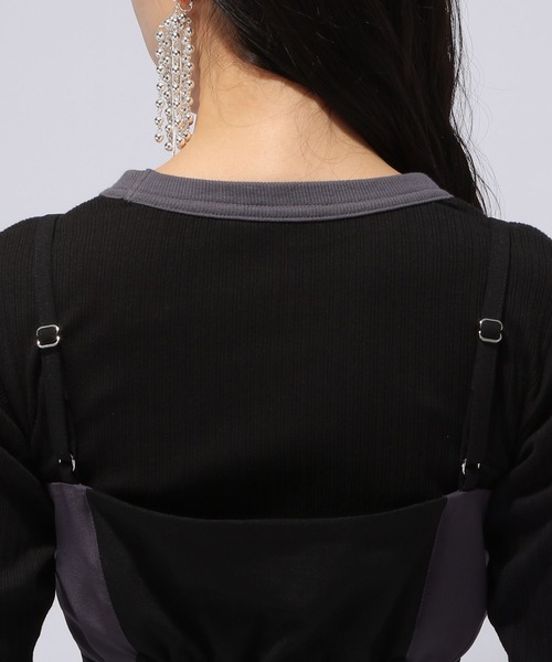 HARE(ハレ)の「リネンタッチハイショクビスチェ(HARE)(ベスト・レディース・ブラック/ブルー/ブラック系その他/ブルー系その他・FREE)」の6枚目の写真