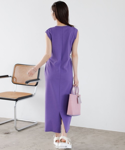GeeRA(ジーラ)の「ドロストデザインストレッチポンチワンピース(ワンピース・レディース・ブラック/パープル・MEDIUM/LARGE)」の3枚目の写真