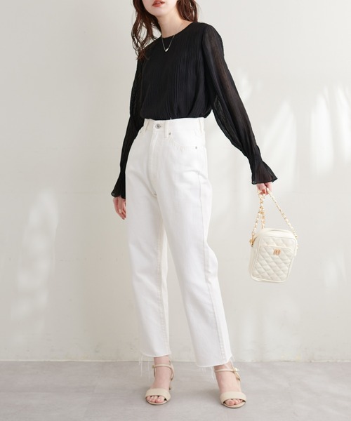 natural couture（ナチュラルクチュール）の「新色追加 / キャンディスリーブプリーツブラウス（シャツ/ブラウス・レディース・オフホワイト/サックスブルー/ブラック/ブラウン/ピンク・FREE）」の12枚目の写真