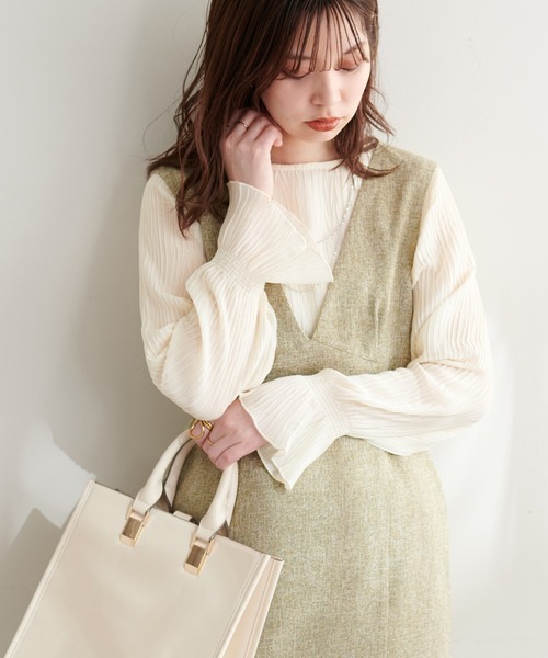 natural couture（ナチュラルクチュール）の「新色追加 / キャンディスリーブプリーツブラウス（シャツ/ブラウス・レディース・オフホワイト/サックスブルー/ブラック/ブラウン/ピンク・FREE）」の13枚目の写真