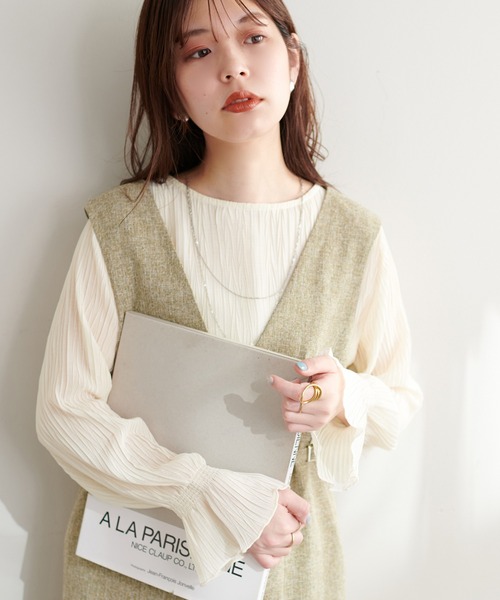 natural couture（ナチュラルクチュール）の「新色追加 / キャンディスリーブプリーツブラウス（シャツ/ブラウス・レディース・オフホワイト/サックスブルー/ブラック/ブラウン/ピンク・FREE）」の20枚目の写真