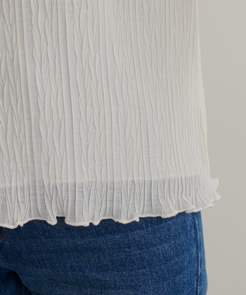 natural couture（ナチュラルクチュール）の「新色追加 / キャンディスリーブプリーツブラウス（シャツ/ブラウス・レディース・オフホワイト/サックスブルー/ブラック/ブラウン/ピンク・FREE）」の8枚目の写真