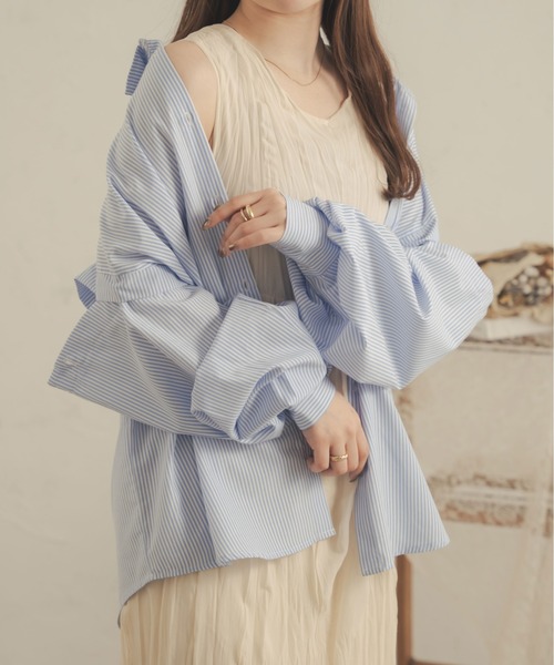 Ambre Neige（アンブルネージュ）の「【8色展開】マルチウェイシャツ／WEB/EC限定商品（シャツ/ブラウス・レディース・ピンク/ライトグリーン/イエロー/オフホワイト/ブルー/アイボリー/ライトピンク/ライトブルー・FREE）」の5枚目の写真