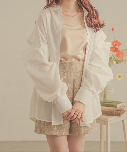 Ambre Neige（アンブルネージュ）の「【8色展開】マルチウェイシャツ／WEB/EC限定商品（シャツ/ブラウス・レディース・ピンク/ライトグリーン/イエロー/オフホワイト/ブルー/アイボリー/ライトピンク/ライトブルー・FREE）」の21枚目の写真