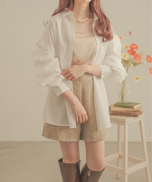 Ambre Neige（アンブルネージュ）の「【8色展開】マルチウェイシャツ／WEB/EC限定商品（シャツ/ブラウス・レディース・ピンク/ライトグリーン/イエロー/オフホワイト/ブルー/アイボリー/ライトピンク/ライトブルー・FREE）」の16枚目の写真