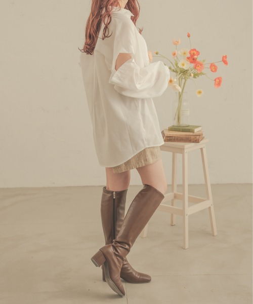 Ambre Neige（アンブルネージュ）の「【8色展開】マルチウェイシャツ／WEB/EC限定商品（シャツ/ブラウス・レディース・ピンク/ライトグリーン/イエロー/オフホワイト/ブルー/アイボリー/ライトピンク/ライトブルー・FREE）」の11枚目の写真