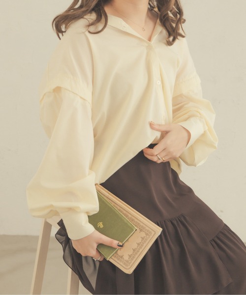 Ambre Neige（アンブルネージュ）の「【8色展開】マルチウェイシャツ／WEB/EC限定商品（シャツ/ブラウス・レディース・ピンク/ライトグリーン/イエロー/オフホワイト/ブルー/アイボリー/ライトピンク/ライトブルー・FREE）」の18枚目の写真