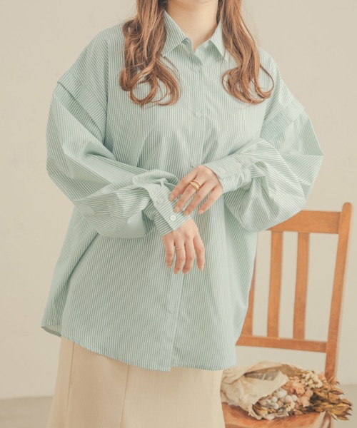 Ambre Neige（アンブルネージュ）の「【8色展開】マルチウェイシャツ／WEB/EC限定商品（シャツ/ブラウス・レディース・ピンク/ライトグリーン/イエロー/オフホワイト/ブルー/アイボリー/ライトピンク/ライトブルー・FREE）」の22枚目の写真