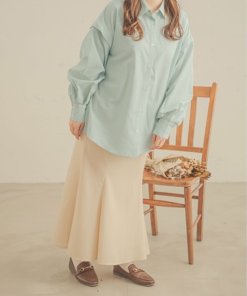 Ambre Neige（アンブルネージュ）の「【8色展開】マルチウェイシャツ／WEB/EC限定商品（シャツ/ブラウス・レディース・ピンク/ライトグリーン/イエロー/オフホワイト/ブルー/アイボリー/ライトピンク/ライトブルー・FREE）」の17枚目の写真