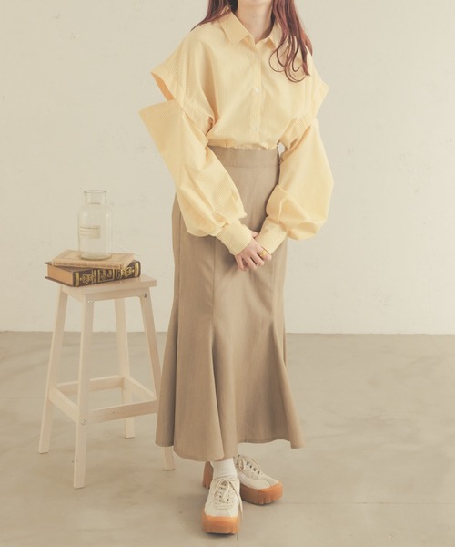 Ambre Neige（アンブルネージュ）の「【8色展開】マルチウェイシャツ／WEB/EC限定商品（シャツ/ブラウス・レディース・ピンク/ライトグリーン/イエロー/オフホワイト/ブルー/アイボリー/ライトピンク/ライトブルー・FREE）」の20枚目の写真