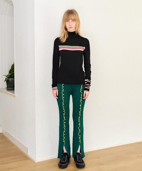 soduk（スドーク）の「soduk/スドーク/colored stitch slit knit