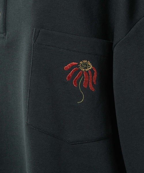 INTER FACTORY（インターファクトリー）の「清水こづえ‐刺繍入りポロシャツ　made in INTER FACTORY（ポロシャツ・レディース・チャコールグレー/オレンジ/ミント・LARGE/MEDIUM）」の15枚目の写真