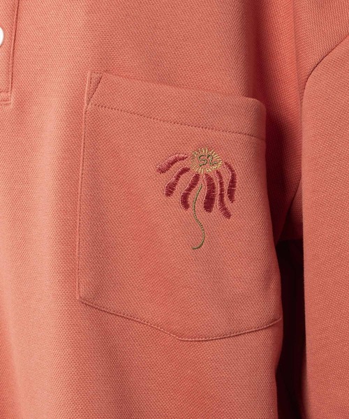 INTER FACTORY（インターファクトリー）の「清水こづえ‐刺繍入りポロシャツ　made in INTER FACTORY（ポロシャツ・レディース・チャコールグレー/オレンジ/ミント・LARGE/MEDIUM）」の22枚目の写真