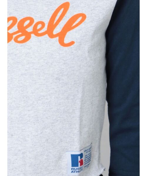Russell Athletic(ラッセルアスレティック)の「【RUSSELL ATHLETIC×EMODA】ラグランショートフィットTシャツ(Tシャツ/カットソー・レディース・ブラウン/ネイビー/ブラック・FREE)」の6枚目の写真