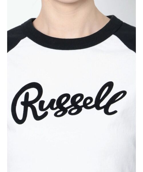 Russell Athletic(ラッセルアスレティック)の「【RUSSELL ATHLETIC×EMODA】ラグランショートフィットTシャツ(Tシャツ/カットソー・レディース・ブラウン/ネイビー/ブラック・FREE)」の9枚目の写真