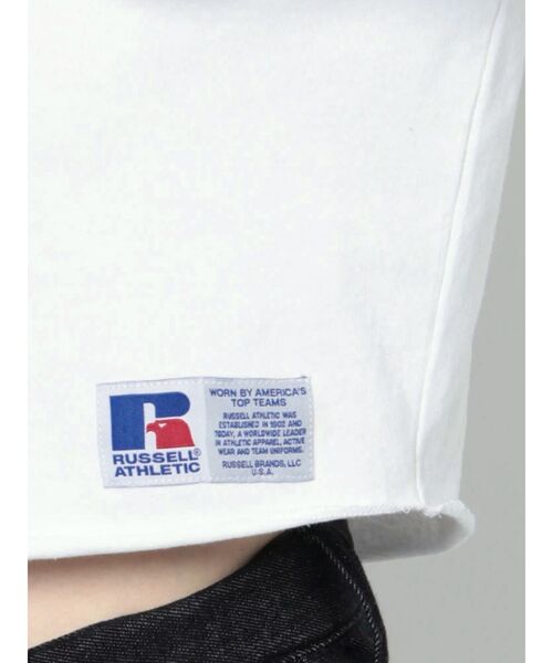 Russell Athletic(ラッセルアスレティック)の「【RUSSELL ATHLETIC×EMODA】ラグランショートフィットTシャツ(Tシャツ/カットソー・レディース・ブラウン/ネイビー/ブラック・FREE)」の12枚目の写真