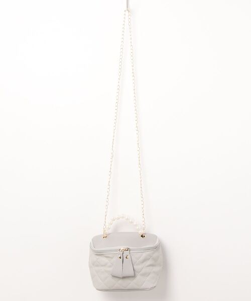 NiiNa(ニーナ)の「【NiiNa】パールハンドルバニティーバッグ(ハンドバッグ・レディース・ブラック/グレー/ブルー/ピンク/ホワイト・FREE)」の3枚目の写真
