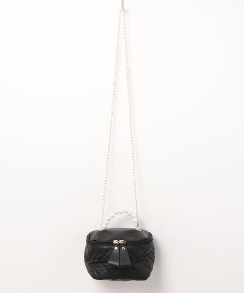 NiiNa(ニーナ)の「【NiiNa】パールハンドルバニティーバッグ(ハンドバッグ・レディース・ブラック/グレー/ブルー/ピンク/ホワイト・FREE)」の1枚目の写真