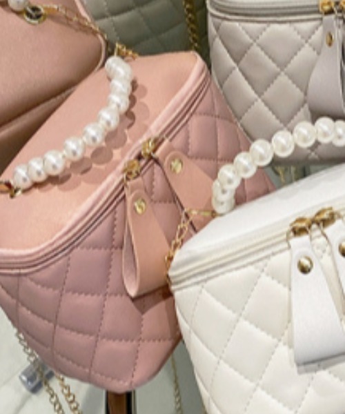 NiiNa(ニーナ)の「【NiiNa】パールハンドルバニティーバッグ(ハンドバッグ・レディース・ブラック/グレー/ブルー/ピンク/ホワイト・FREE)」の5枚目の写真