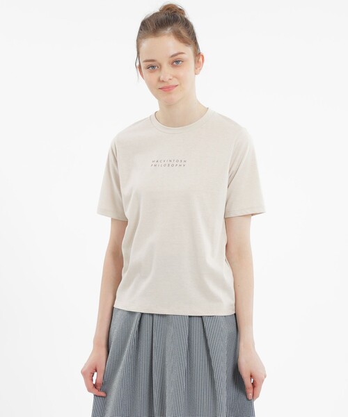 MACKINTOSH PHILOSOPHY（ﾏｯｷﾝﾄｯｼｭ ﾌｨﾛｿﾌｨｰ）の「【WEB限定】ロゴTシャツ（Tシャツ/カットソー・レディース・オフホワイト/ブラック/ベージュ/ダークネイビー・38）」の3枚目の写真