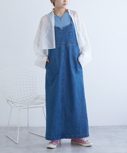 w closet(ダブルクローゼット)の「【カップ付き】アメリカンスリーブタンクトップ(タンクトップ・レディース・オフホワイト/ブラック/ホワイト×ブラック/サックスブルー・FREE)」の21枚目の写真