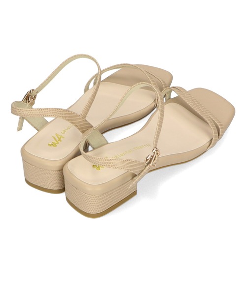 WA ORiental TRaffic(ダブルエーオリエンタルトラフィック)の「■スクエアトゥナローストラップサンダル/32209(サンダル・レディース・ブラック/ベージュ/パープル・SS/S/M/L/LL/3L)」の6枚目の写真