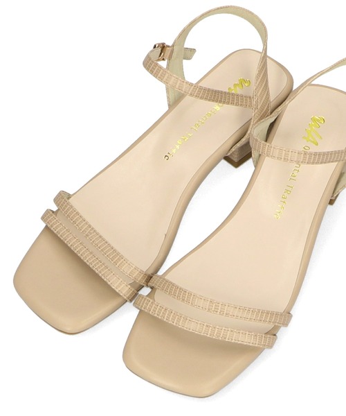 WA ORiental TRaffic(ダブルエーオリエンタルトラフィック)の「■スクエアトゥナローストラップサンダル/32209(サンダル・レディース・ブラック/ベージュ/パープル・SS/S/M/L/LL/3L)」の7枚目の写真