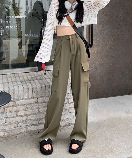 ANOTHER S(アナザーエス)の「サイドポケット付きカジュアルカーゴパンツ(カーゴパンツ・レディース・カーキ/ブラック/グレー・M/S)」の21枚目の写真