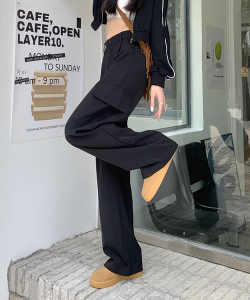 ANOTHER S(アナザーエス)の「サイドポケット付きカジュアルカーゴパンツ(カーゴパンツ・レディース・カーキ/ブラック/グレー・M/S)」の9枚目の写真