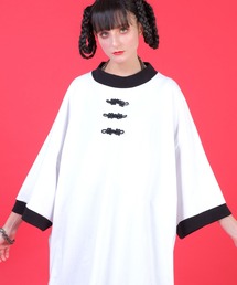 チャイナボタンモックリンガーＴシャツ -オーバーサイズ-