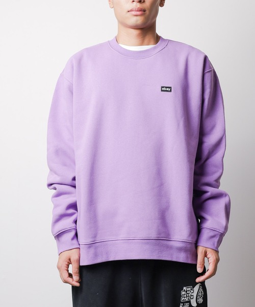 OBEY(オベイ)の「【T18】【OBEY/オベイ】MINI BOX LOGO CREW ミニボックスロゴクルースウェット(スウェット・レディース・パープル/ヘザーグレー/オリーブ・LARGE/X-LARGE/MEDIUM)」の12枚目の写真