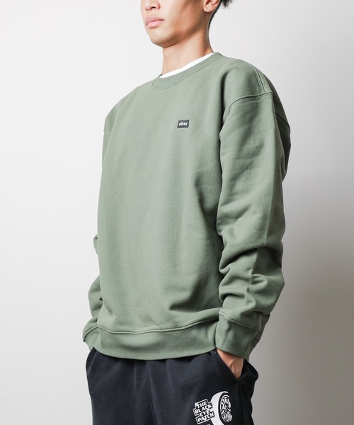 OBEY(オベイ)の「【T18】【OBEY/オベイ】MINI BOX LOGO CREW ミニボックスロゴクルースウェット(スウェット・レディース・パープル/ヘザーグレー/オリーブ・LARGE/X-LARGE/MEDIUM)」の5枚目の写真