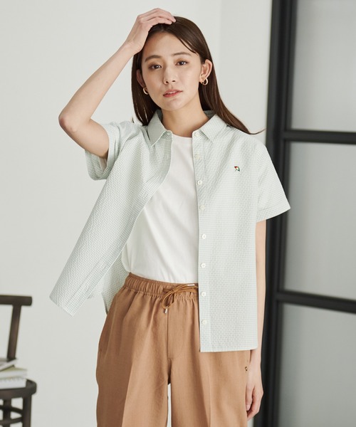 Arnold Palmer(アーノルドパーマー)の「【EC限定】QUICK - DRY ギンガムチェック 半袖 シャツ(シャツ/ブラウス・レディース・ブラック系その他/ライトグリーン系/ブルー系その他/ベージュ系その他・M/S/L)」の3枚目の写真