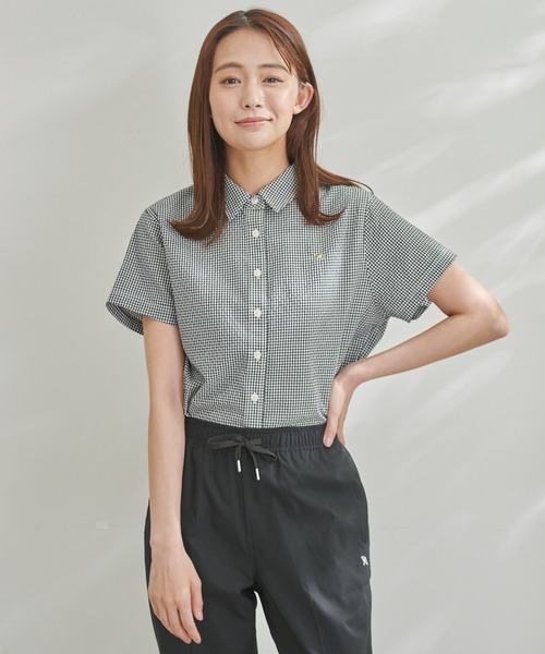 Arnold Palmer(アーノルドパーマー)の「【EC限定】QUICK - DRY ギンガムチェック 半袖 シャツ(シャツ/ブラウス・レディース・ブラック系その他/ライトグリーン系/ブルー系その他/ベージュ系その他・M/S/L)」の1枚目の写真