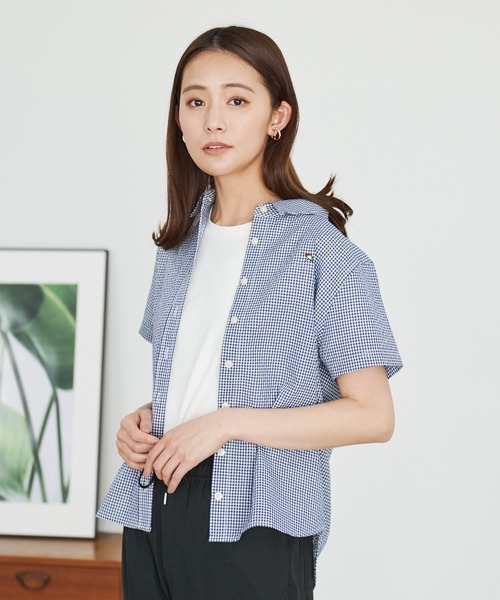 Arnold Palmer(アーノルドパーマー)の「【EC限定】QUICK - DRY ギンガムチェック 半袖 シャツ(シャツ/ブラウス・レディース・ブラック系その他/ライトグリーン系/ブルー系その他/ベージュ系その他・M/S/L)」の4枚目の写真