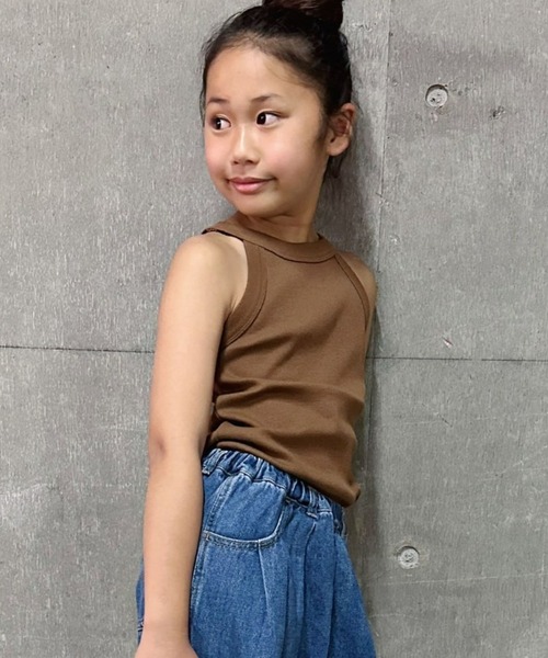CIAOPANIC TYPY（チャオパニックティピー）の「【KIDS】アメスリリブタンクトップ（タンクトップ・キッズ・チャコールグレー/アイボリー/モカ・L/XL/S/M/XXL）」の3枚目の写真