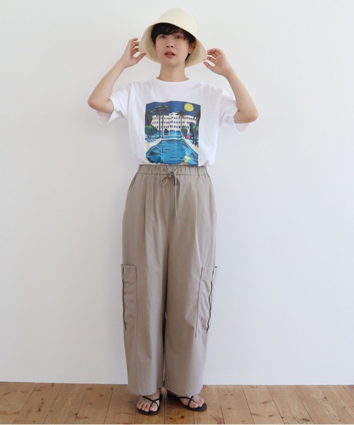 yuni(ユニ )の「強撚ラチネ カーゴパンツ(カーゴパンツ・レディース・ブラック/ベージュ・FREE)」の21枚目の写真