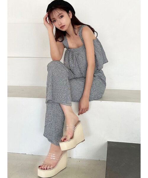 RESEXXY（リゼクシー）の「シャーリングパンツ【セットアップ着用可能】（その他パンツ・レディース・ホワイト/ブラック/ベージュ・FREE）」の7枚目の写真