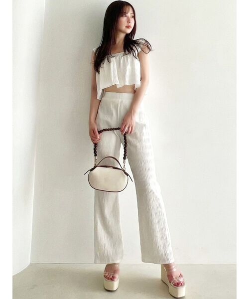 RESEXXY（リゼクシー）の「シャーリングパンツ【セットアップ着用可能】（その他パンツ・レディース・ホワイト/ブラック/ベージュ・FREE）」の10枚目の写真