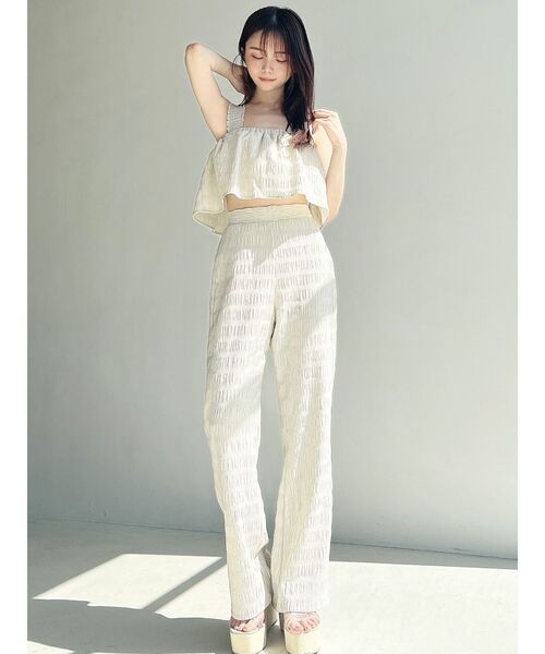 RESEXXY（リゼクシー）の「シャーリングパンツ【セットアップ着用可能】（その他パンツ・レディース・ホワイト/ブラック/ベージュ・FREE）」の12枚目の写真