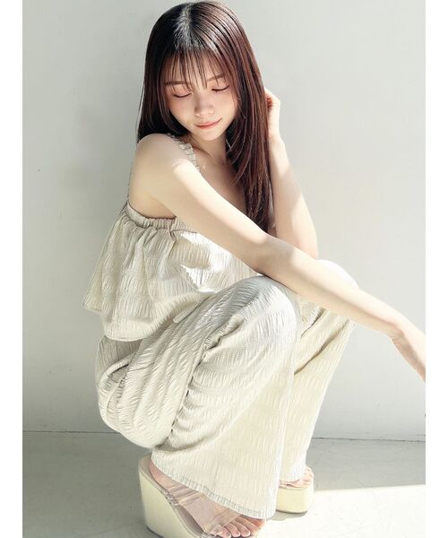 RESEXXY（リゼクシー）の「シャーリングパンツ【セットアップ着用可能】（その他パンツ・レディース・ホワイト/ブラック/ベージュ・FREE）」の13枚目の写真